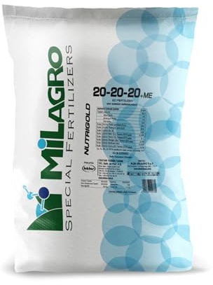 Concime universale idrosolubile NPK 20-20-20 + microelementi - Nutrigold 10 kg Milagro | Fertilizzante per orto, frutti,vie, olivo