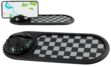 Car Anti Slip Mat Phone Holder, Multifunctional Car Anti Slip Mat with sunglasses holder, Car Glasses Holder with Temporary Parking Number, Car Gadgets with Temporary Parking Numbe Display