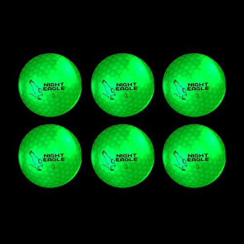 Night Eagle 6 LED Golfbälle Light-Up - Nachtgolf leuchten Rot Blau Grün Pink Weiß Fun Sport Lustig Golf Geschenk Bunt