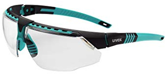 Honeywell Uvex Avatar Safety Glasses, Teal Frame with Clear Lens & HydroShield Anti-Fog Coating (S2880HS)