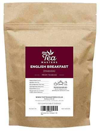 The Tea Masters Prism Tea Bags - Rwanda English Breakfast Teabags - (1 x 100)