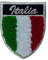 TOMASELLI MERCERIA Applicazione Toppa Patch Termoadesiva Tessuto Ricamo Lurex Argento Scudetto Bandiera Italia Spugna 5x4 Cm - 1