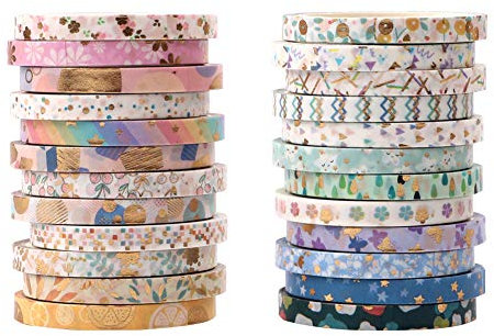 Gukasxi 24 Rollos Washi Tape Set Cinta adhesiva decorativa Washi Masking Tape para DIY Crafts Scrapbooking