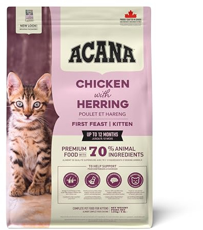 First Feast | Trockenfutter für Kitten | 1,8 kg | Mit Huhn & Hering | Acana | Alleinfuttermittel | Zur ernährungsphysiologischen Unterstützung der normalen Entwicklung | Mit Huhn & Hering