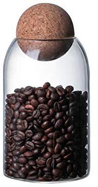 afdg Glass Storage Jars, Food Glass Jar, Candy Glass Jar, Borosilicate Glass Jar with Cork for Fragrance, Sweets, Spices, Beans, Biscuits, Medication (800ml)