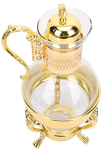 Yardwe Heated Glass Coffee Pot with Handle Large Capacity European Style Teapot Easy to Clean for Home Kitchen Dining