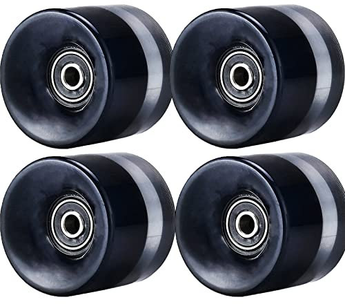 TGHY 60 mm Longboard Wheels Leuchtende Skate Wheels mit Kugellager Quad Skateboard Rollen Rollschuhe Rollschuhe Rollschuhe Set mit 4 Stück 95A, Schwarz