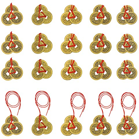 20 Pezzo Monete Cinesi Feng Shui, Monete Cinesi Portafortuna, Antiche Monete Cinese di Fortuna, per Soggiorno, Camera, Ufficio, Decorazione Auto