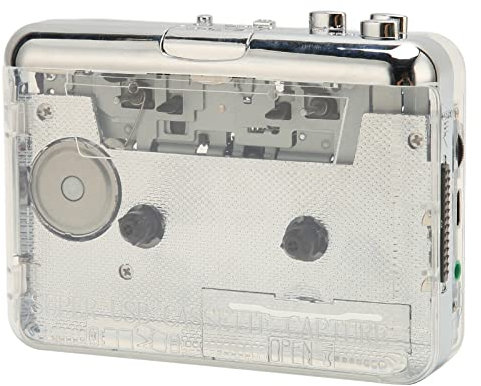 ASHATA Lettore di Cassette Portatile, Lettore di Cassette Lettore di Cassette con Inversione Automatica con Jack per Cuffie da 3,5 Mm, Convertitore da Cassetta di Tipo C a MP3