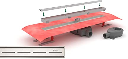 VIGOUR-SET Duschrinne + Designrost individual 3.0 - Variante Design 600 mm