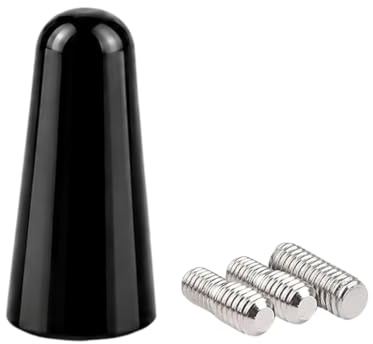 Audioproject A441 - Autoradio Autoantenne kurz 3 cm - Alu kompatibel für VW Golf Polo up Ford Fiesta Opel Mini FIAT Smart - Universal KFZ Dachantenne Auto Antenne Dach AM FM schwarz glänzend