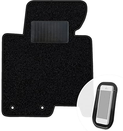 moto-MOLTICO Fahrer Fußmatte Auto Velours Fahrerseite Autoteppiche Schwarz Fahrermatte 1-teilig passend für Hyundai i40 2011-2019