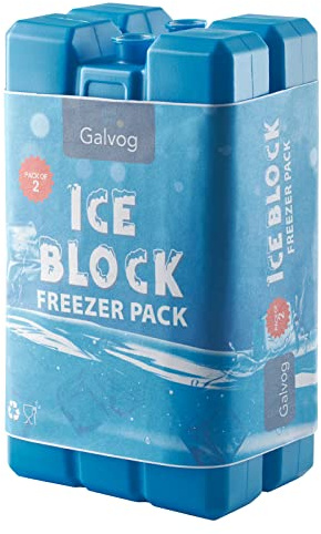 Galvog Freezer Blocks Ice Packs 400ml for Lunch Box Cool Bags Air Cooler | Long Lasting Reusable Travel Camping Picnic Companion