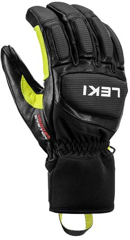 LEKI Griffin Pro 3D Handschuhe Skihandschuhe Fingerhandschuhe (schwarz-Lime-weiß, 9.5)