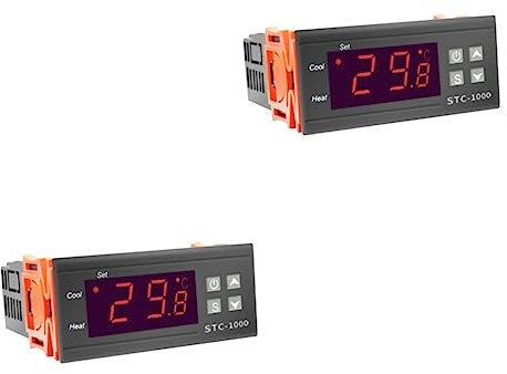 Angoily 2stücke Digitaler Temperaturregler Thermostat Für Aquarien Und Inkubatoren Geeignet Für Temperaturen Für Fischhaltung Und Gewächshäuser Langlebig Und Präzise Steuerung