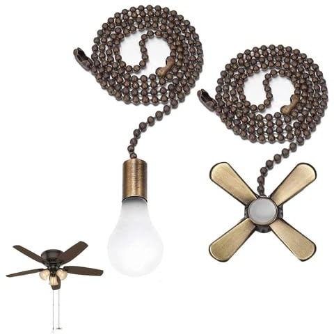 Lot de 2 rallonges de câble pour interrupteur de ventilateur, chaîne de traction pour ventilateur de plafond, accessoires d'appareils ménagers en cuivre pour ventilateurs