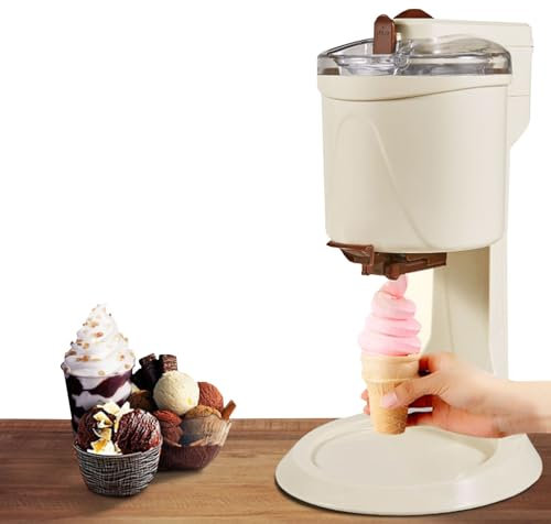 Semi-automatic Soft Ice Cream Machine - Household Ice Cream Making Machine with 1000ML Capacity for Home use | Kitchen Fruit Ice Cream Roll Dessert Maker