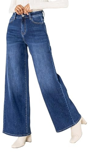 Nina Carter YY300 Jeans de mujer con cintura alta, estilo vintage, S delgado