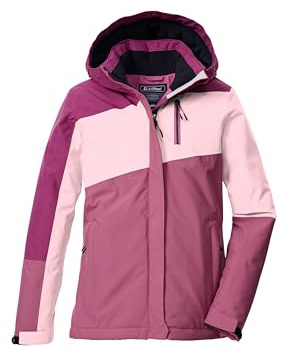 killtec Flicka funktionell jacka/utomhusjacka med huva och snöfall KOW 218 GRLS JCKT, hallon, 128, 43503-000, HALLON, 128