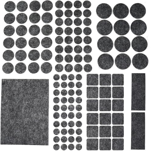 Dapetz ® Black Felt Furniture Pads Floor Protectors for Chairs & Tables with Many Big Sizes Multi-Surface Cushioning No Residue Adhesive Protect Any Type of Hardwood & Laminate Flooring (Pack of 106)