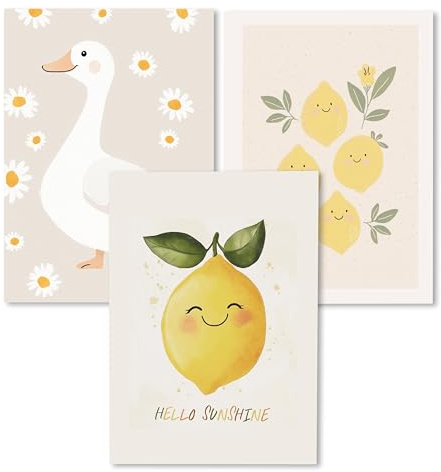 Kidsmood - Affirmationsposter für Kinderzimmer - Ermutigende bilder fürs Kinderzimmer Mädchen & Jungen – Babyzimmer Deko – Wandbilder Tiere für Kinderzimmer deko [Hello Sunshine |21x30 cm ]