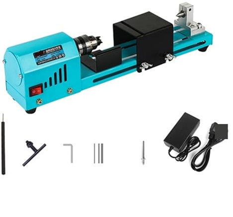Fresadora de Madera Rebajadora Eléctrica, 1 Juego de Mini máquina de torno de madera de 150W, herramienta rotativa ajustable de velocidad, torno de perlas de Buda, pulido, herramienta de carpintería D