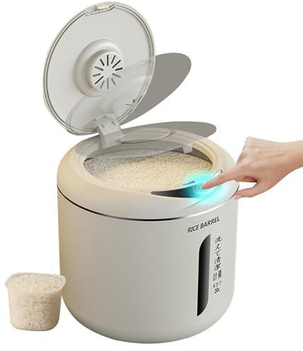 Rice Storage Container - Large Capacity Moisture Proof Barrel - Large Capacity Rice Storage Dispenser - Grain Storage Box, Dispenser, Kitchen Dry Food Storage Bin for Cereal, Flour, Oatmeal