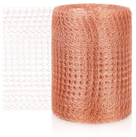 Ixydor 10m x 127mm Grillage Anti Rongeur de Haute Qualité, Ruban de Cuivre Contre Les Escargots, Filet en Cuivre 100% Cuivre Anti Limaces et Escargots, Anti Rongeur pour Jardin, Maison, Potager