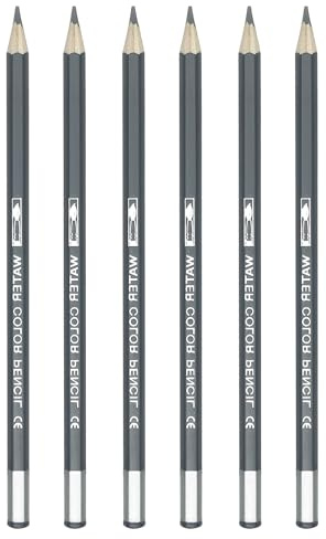 PATIKIL Watercolor Pencil, 6Pcs Water Soluble Pencils for Blending, Coloring, Sketch Drawing, Painting, Grey