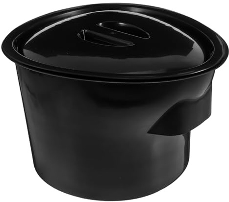 WRITWAA Urinoir Portable pour Femmes en Plastique Pp Noir avec Couvercle, Design Facile à Transporter, pour Camping et Voyages Longs