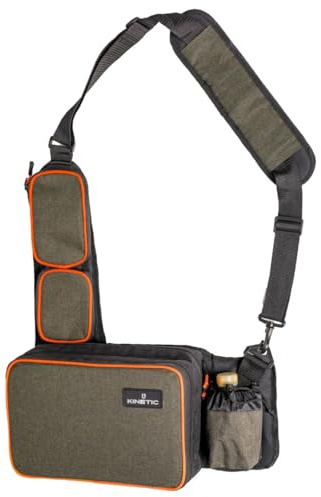 Kinetic Lure Sling Angeltasche, 30 x 20 x 15 cm, mit Plastikbox, Flaschenhalter und gepolstertem Rücken, Ködertasche, Angeltasche, Kunstködertasche