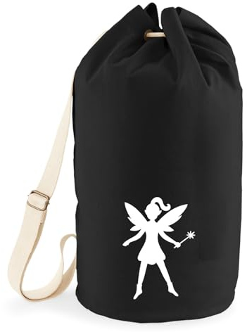 Huuraa Seesack Fee Fairy 20 Liter Black Baumwolle Rucksack Geschenkidee