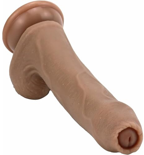 TRQOYTU Gode ​​de Simulation, Godemiché Anal En Silicone Souple Godemiché De 22 Cm Avec Ventouse Simulation De Pénis Stimulation Du Point G Pour Femmes, Hommes Débutants, Marron