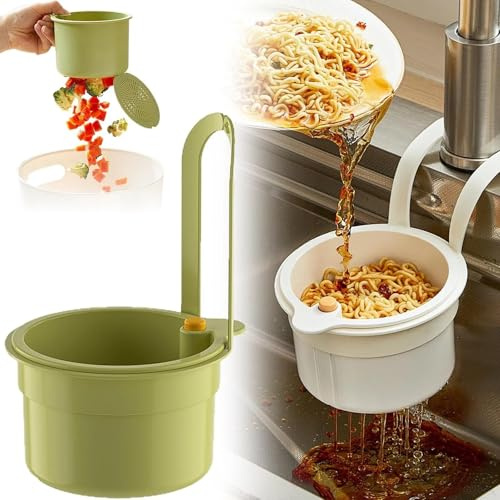 Passoire Évier Suspendue 2025, Panier D'égouttage En Plastique Pour Évier De Cuisine, Maille Fine Vidange Rapide, Filtre Déchets Pour Fruits Légumes Pour Robinet De Cuisine (Vert)