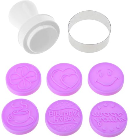 6 Stück/Set Mitte Herbst Festival Runde Blumenform Kuchen Dekor Handdruck Fondant Mond Kuchen Dekorieren Werkzeuge Form Presse Runde Blume Keksstempel zum Backen Hand Plätzchen