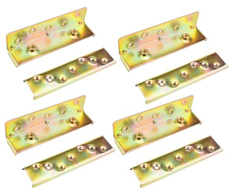 KESOTO 4 Soportes para Barandillas de Cama, Herrajes de Conexión, Herrajes para Muebles, Conectores para Marcos de Cama de Madera, 6 Inch 1.5mm Thick