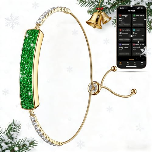 PAKRYS Smart Bracelet for Women/Girl, Luxury Design with Colored Diamonds Bracelet, Health Fitness Tracker 24/7 Heart Rate/HRV/Sleep Monitor, Activity Sports Modes for iOS Android