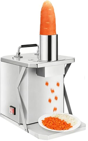 QuinteZhenTially Picadora Eléctrica Comercial Verduras,Procesador Alimentos Vegetal Profesional,Picadora Automática Frutas Alimentos,para Hogares Restaurantes Cortar Patatas Zanahorias Pepinos 10mm