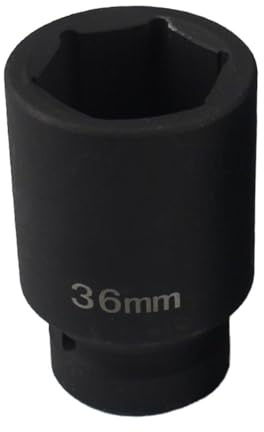 FACAIIO Clé à douille hexagonale de 36 mm, taille d'entraînement 3/4, profondeur de 78 mm, acier haute résistance, noir, pour réparation de voiture et utilisation en atelier
