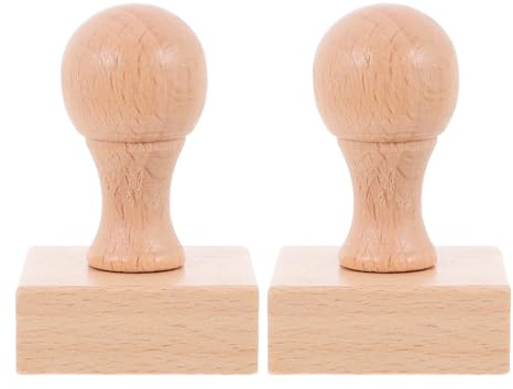 SUPVOX 2 sellos de madera en con mango redondo de madera, soportes de sello de goma para álbumes de recortes, tarjetas, manualidades, decoración de fiestas y diarios.