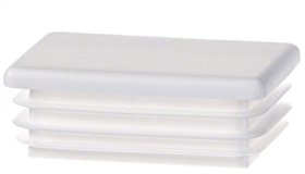 EMFA Lamellenstopfen für Rechteckrohre 60x40 mm Weiß, 10 Stück | Rechteckstopfen, Rohrstopfen, Endkappen, PE-Kunststoff