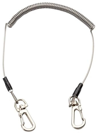 Herbertz Spiralkabel, Stahlseil, kunststoffummantelt, Zwei Karabinerhaken,912700