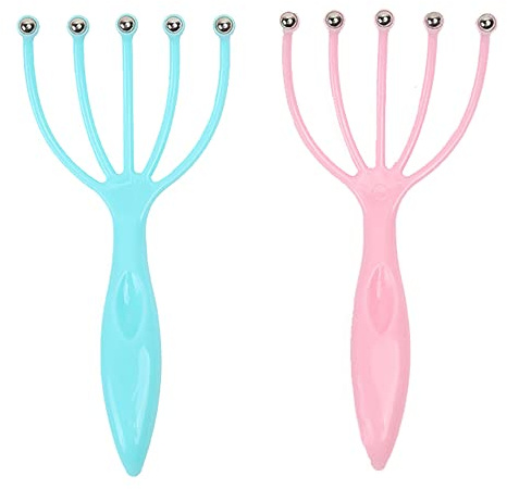Ryoma Scalp Massager, Protable Hand Held SPA Head Massager for Deep Relaxation & Stress Reduction in The Office Home SPA Father's Day and Mother's Day Gifts Pink+Blue(2-Pack)