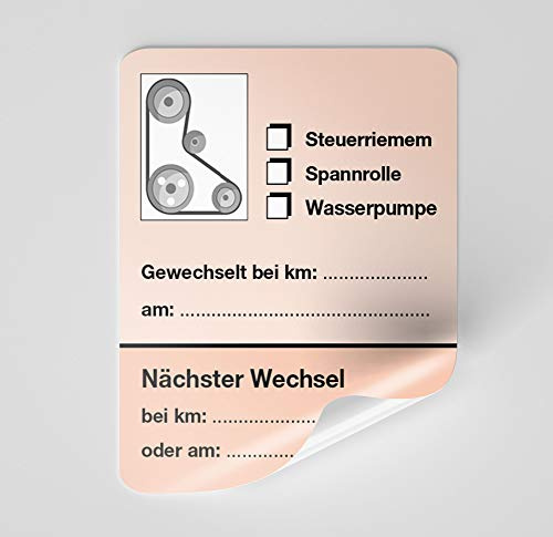 KFZ-Zahnriemen-Steuerriemen-Aufkleber Rot 50 Stück Blanko