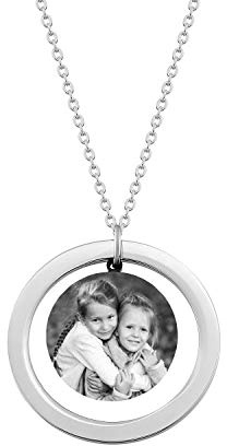 Juwelier Schönschmied Halskette Kettenanhänger - inkl. Fotogravur Bildgravur - Edelstahl AH497bi - mit ONLINE KONFIGURATOR gestalten !