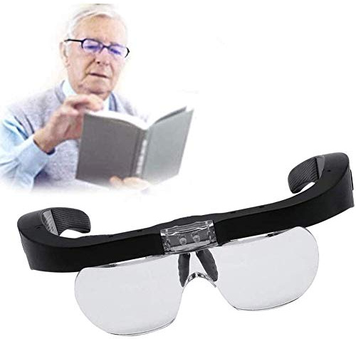 DYOYO Occhiali Ingranditori Lenti di Ingrandimento Luce Comodi da Indossare per Modellismo Riparazione Orologi Ricamo Piccoli Lavori di Miniatura Intercambiabili 1.5X 2.5X 3.5X 5X