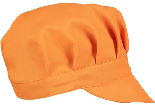 Siry Work Cappello Unisex Art. Bibi 100% Poliestere per Gelateria Bar Pasticceria Gastronomia Panificio Alimentari Made in Italy (Arancio - Regular)