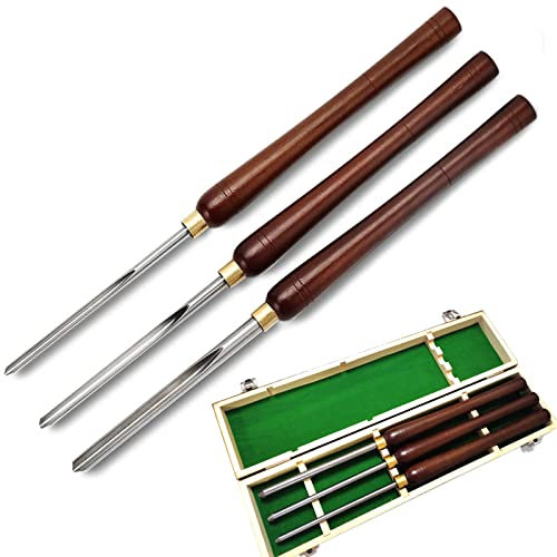 Drechselmesser Set, HSS Drehmeißel Drechseleisen 3 teiliger Drechselwerkzeug für Holz Holz-Schnitzwerkzeug Drechseln Werkzeug HSS-Drechselbank Werkzeuge