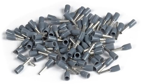 ERKO Aderendhülsen Aderquerschnitt 4mm2 Länge 18mm 100 Stück professionelle Kabelschuhe aus galvanisch verzinktem Kupfer mit Polyamidisolierung, Kabel Steckverbinder für Elektriker