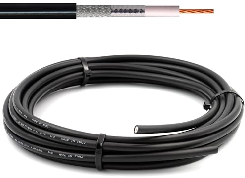 HF400 Flexibel (LMR 400 UF ekvivalent) Koaxialkabel 15m RF koax 50ohm — N Typ SMA BNC TNC PL259 kompatibel — för WiFi VHF UHF CB Radio HAM Router Antenn 4G 5G — Tillverkad i Italien